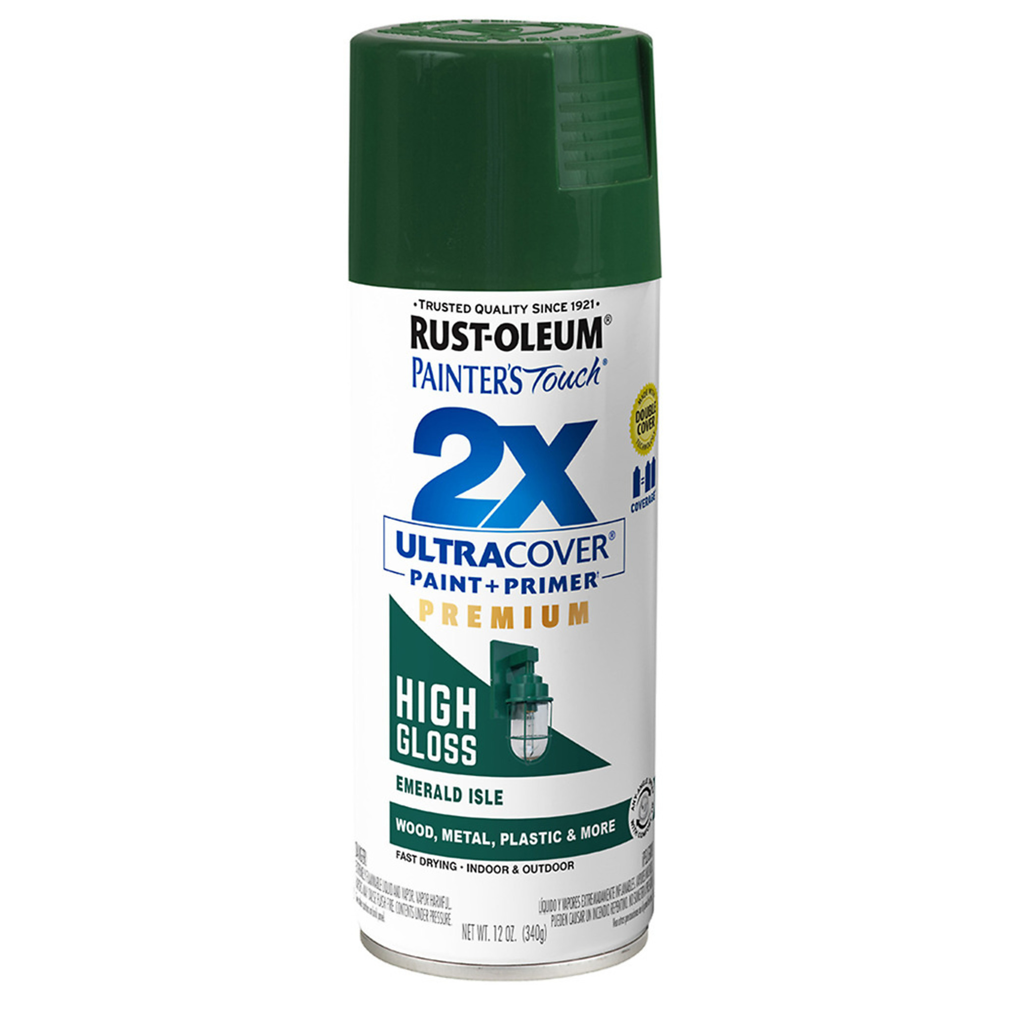 Rust-Oleum Painter's Touch 2X Spray Paint - 12 Oz., High Gloss, Emerald Isle, Model# 366989DS